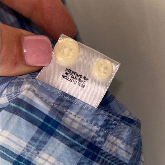 Peter Millar Men's Blue and White Plaid Shirt - Picture 4 of 7